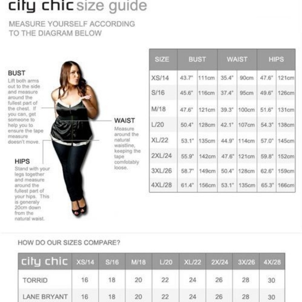 City Chic Size Chart & Measurements